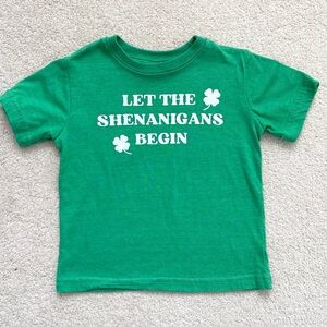 St. Patrick’s Shamrock Irish Tee “Let the Shenanigans Begin”, Sz 3T